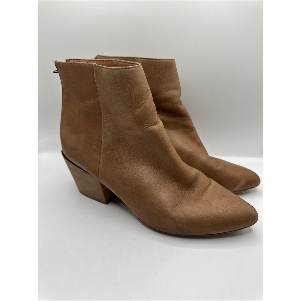 Matisse Croft Light Tan Block Heel Pointy Toe Western Booties Boots Size 10